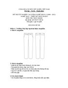 Đề thi tốt nghiệp cao đẳng nghề khóa 2 2008 2011 May thiết kế thời trang Lí thuyết thực hành Hướng dẫn giải 30 2