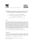 Phosphate removal from aqueous solutions using red mud wasted in bauxite Bayer s process