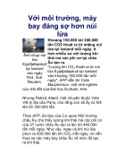 Với môi trường máy bay đáng sợ hơn núi lửa