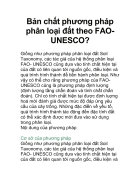 Bản chất phương pháp phân loại đất theo FAOUNESCO