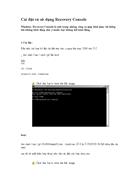Cài đặt và sử dụng Recovery Console