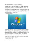 Mẹo độc sử dụng thành thạo Windows 7