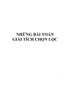 Những bài toán giải tích chon lọc