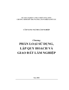 Phân loại sử dụng lập quy hoạt và giao đất lâm nghiệp