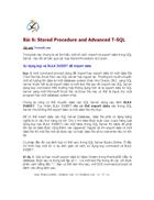 Stored Procedure and Advanced T SQL