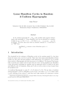 Loose Hamilton Cycles in Random 3 Uniform Hypergraphs