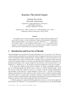 Random Threshold Graphs