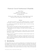 Positively Curved Combinatorial 3 Manifolds