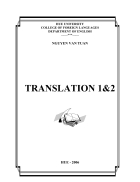 Giáo trình Translation 1 2 Đại học Ngoại ngữ Huế