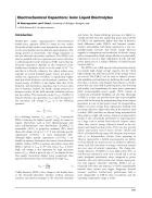 Electrochemical Capacitors Ionic Liquid Electrolytes