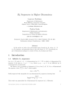 Bh Sequences in Higher Dimensions