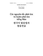 Các nguyên tắc phát âm và luyện phát âm tiếng Hàn