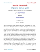 Ebook TÔI HỌC TIẾNG VIỆT Nguyễn Hưng Quốc