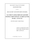 Vai trò của hoạt động du lịch đối với phát triển kinh tế xã hội tại tỉnh bà rịa vũng tàu