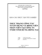 Thực trạng công tác tuyển dụng và động viên nhân viên tại công ty tnhh VĨNH HƯNG ĐỒNG NAI