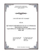 Kế toán chi phí sản xuất và tính giá thành sản phẩm