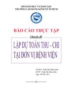 Thực trạng lập dự toán tại đơn vị bệnh viện Nhi Đồng 2