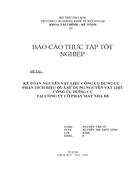 Kế toán nguyên vật liệu công cụ dụng cụ phân tích hiệu quả sử dụng nguyên vật liệu công cụ dụng cụ tại Công ty cổ phần MAY Nhà Bè