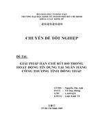 Giải pháp hạn chế rủi ro trong hoạt động tín dụng tại ngân hàng công thương tỉnh đồng tháp