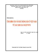 Tình hình FDI vào bất động sản ở VN sau khi gia nhập WTO