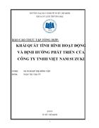 Khái quát tình hình hoạt động và định hướng phát triển của công ty tnhh việt nam suzuki 1