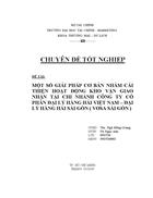 Một số giải pháp cơ bản nhằm cải thiện hoạt động kho vận giao nhận tại chi nhánh công ty cổ phần đại lý hàng hải việt nam đại lý hàng hải sài gòn vosa sài gòn 1