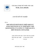 Một số giải pháp hoàn thiện dịch vụ giao nhận hàng xuất nhập khẩu cho khách hàng của công ty tnhh sagawa đối với hàng container