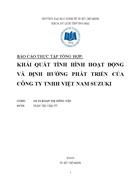 Khái quát tình hình hoạt động và định hướng phát triển của công ty tnhh việt nam suzuki