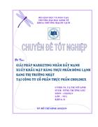 Giải pháp marketing nhằm đẩy mạnh xuất khẩu mặt hàng TPĐL sang thị trường Nhật của công ty cổ phần thực phẩm Cholimex