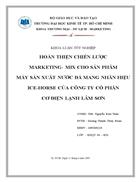 Hoàn thiện marketing mix cho sản phẩm máy sản xuất nước đá nhãn hiệu ICE HORSE của công ty cơ điện lạnh LÂM SƠN