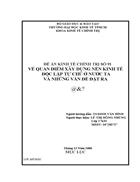 Về quan điểm xây dựng nền kinh tế độc lập tự chủ ở nước ta và những vấn đề đặt ra 1