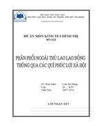 Phân phối ngoài thù lao lao động thông qua các quỹ phúc lợi xã hội