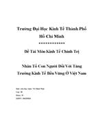 Nhan To Con Nguoi Doi Voi Tang Truong Kinh Te Ben Vung O Viet Nam