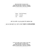 Quan hệ hợp tác giữa VIỆT NAM VỚI SINGAPORE