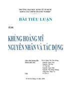 Khủng hoảng Mỹ nguyên nhân và những tác động