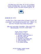 Phân tích tình hình kinh doanh quốc tế của một tập đoàn đa quốc gia mnc từ đó rút ra bài học kinh nghiệm