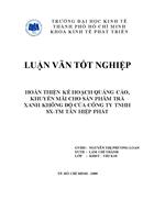 Hoàn thiện kế hoạch quảng cáo khuyến mãi cho sản phẩm trà xanh không độ của công ty tnhh sx tm TÂN HIỆP PHÁT 1