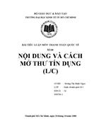 Nội dung và cách mở thư tín dụng l c