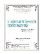 Rủi ro trong từng phương thức thanh toán quốc tế