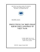 Phân tích các biện pháp kiềm chế lạm phát ở việt nam