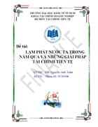 Lạm phát nước ta trong năm qua và những giải pháp tài chính tiền tệ