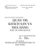 Quản trị khách sạn và nhà hàng