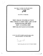 Thực trạng vệ sinh an toàn thực phẩm và kiến thức chủ cơ sở kinh doanh thức ăn đường phố trên địa bàn quận 10