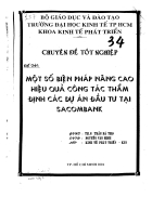 Biện pháp nâng cao hiệu quả công tác thẩm định các dự án đầu tư tại Sacombank