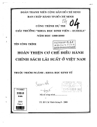 Hoàn thiện cơ chế điều hành chính sách lãi suất của Việt Nam