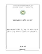 Nghiên cứu khả năng xử lý nước thải nhà vệ sinh tự hoại của một số loài thực vật thủy sinh tại Việt Nam