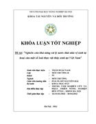 Nghiên cứu khả năng xử lý nước thải nhà vệ sinh tự hoại của một số loài thực vật thủy sinh tại Việt Nam 1