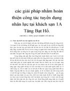 Tác tuyển dụng nhân lực tại khách sạn 1A Tăng Bạt các giải pháp nhằm hoàn thiện công Hổ