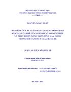 Nghiên cứu các giải pháp tín dụng đối với hộ sản xuất cà phê của ngân hàng nông nghiệp và phát triển nông thôn tỉnh đăk nông trong bối cảnh suy giảm kinh tế