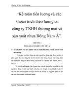 Kế toán tiền luơng và các khoản trích theo luơng tại công ty TNHH thương mại và sản xuất nhựa Đông Nam Á